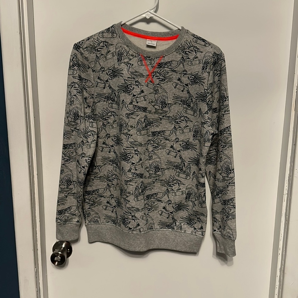 NWOT spotted zebra boys sweat shirt size XXl grey with orange stitching